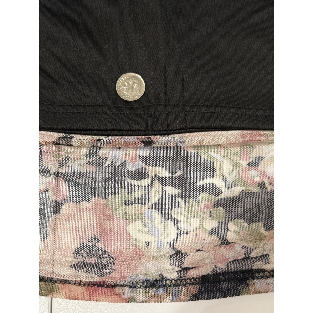 Wet Seal Floral Mesh Overlay Crop Top Built-in Cami Black XS Y2K Fairy Grunge - Picture 16 of 16